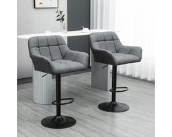Barstoelen - ModernLiving - Verstelbaar - Grijs