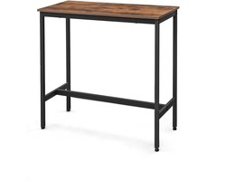 Bartafel 100 x 40 x 90 cm, Smalle Eettafel, Keukentafel, Werktafel, Hoge Tafel, Bar Tafel, Rechthoekige Tafel voor Kleine Ruimtes, Metalen Frame, Spaanplaat, Landelijke Look, Minimalistisch Design, Max. 100 kg, Bruin en Zwart, voor Bar, Keuken