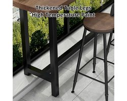 Bartafel 80x40x105 cm – Industriële Hoge Tafel van Massief Hout voor Keuken, Woonkamer, Balkon en Eethoek, Smal Ruimtebesparend Design – Mobili Bella