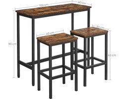Bartafel - Bartafel Met Barstoelen - Bartafels - Bar Tafel - Bartafel Keuken - Bartafel Met Barkrukken - Tafel - Eettafel - Kruk