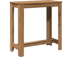 Bartafel | Bistrotafel | Hoge tafel | Eettafel 102x50x103,5 cm bewerkt hout artisanaal eikenkleurig