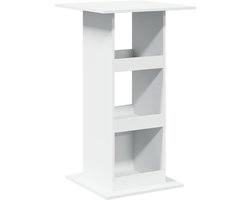 Bartafel | Bistrotafel | Hoge tafel | Eettafel met opbergruimte 60x60x102 cm bewerkt hout wit