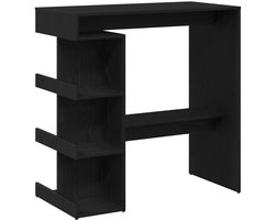 Bartafel | Bistrotafel | Hoge tafel | Eettafel met plank Zwart Eiken 100 x 48 x 101,5 cm Bewerkt hout