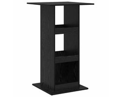 Bartafel | Bistrotafel | Hoge tafel | Eettafel met plank Zwart Eiken 60 x 60 x 100 cm Bewerkt hout