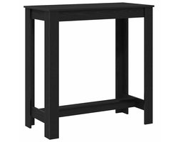 Bartafel | Bistrotafel | Hoge tafel | Eettafel Zwart Eiken 102 x 50 x 103.5 cm Bewerkt hout