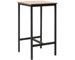 Bartafel Cesura vierkant eiken melamine - 60x60x105 cm - Statafel - hoge tafel