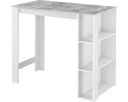 Bartafel Danderyd met 3 planken 120x60x105,5 wit en beton