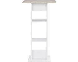 Bartafel - Eettafel Pubtafel - Woonruimte Decoreren - Praktisch Decoratief - 60 x 60 x 110 cm - Wit en Beton