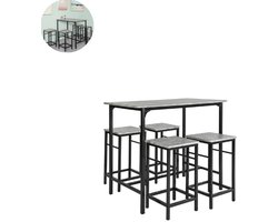 Bartafel Garden - Bartafel Set - Barkruk - Barstoel - Gardenstoel - Voetsteun - Zwart