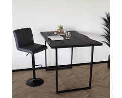 Bartafel mangohout zwart Loisa 140x90x95 industrieel mango bar tafel