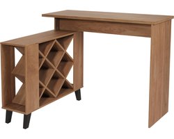 Bartafel MCW-M45, statafel bartafel wijnrek wijnkast, opbergvakken 93x120x98cm, bruin
