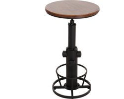 Bartafel MCW-N20, bistrotafel countertafel, in hoogte verstelbare zwenkvoetsteun industrieel massief hout Ø 61 cm ~ bruin