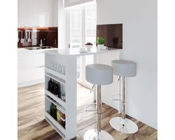 Bartafel Medahomestore “Sunny Bistro” – Moderne Gele Eettafel voor Keuken en Woonkamer, 117 x 57 x 106 cm, Spaanplaat met Opslagplank, Statafel met Melamine Coating – Perfect voor Ontbijt, Diner en Kleine Ruimtes