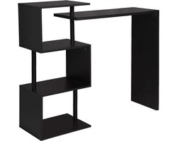 Bartafel met 3 planken van metaal & MDF, draaibaar zwart