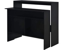 Bartafel met bladen - Statafel Pubtafel - Dranken serveren - Twee royale tafelbladen - 130x40x120 cm - Zwart