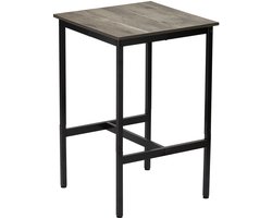 Bartafel met duurzaam metalen frame, hoge pubtafel voor kleine keukens, eetkamer of koffiebar, eenvoudig te monteren, 61 x 61 x 91 cm, ideaal voor woonkamers of feestjes, rustiek bruin en zwart