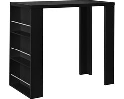Bartafel met ingebouwde planken 117x57x106,5 cm zwart