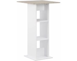 Bartafel met Opslag in Betonlook en Wit