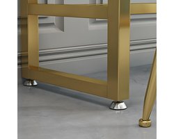 Bartafel met Voetensteun 114 cm Hoog – Smalle Hoge Tafel voor Balkon, Keuken, Café en Eetkamer, Ruimtebesparend Modern Design met Metalen Frame – Mobili Bella