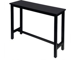Bartafel - Met Voetensteun - Zwart - 140x40x100 cm - Voor Binnen/Buiten