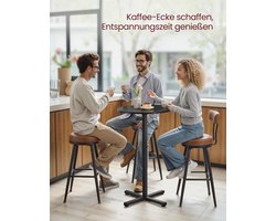 Bartafel rond 60x60x104,5 cm – Medahomestore Moderne Statafel, Bistrotafel, Balkontafel – Hoge Tafel voor Keuken, Eetkamer, Woonkamer & Huisbar – Sneeuwwit – Eenvoudige Montage & Stevige Kruisvoet