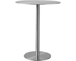 Bartafel Rond - Bijzettafel Keuken - Eten en Werken - Roestvrij Staal - 60x60x75cm - Zilver