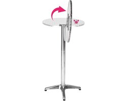Bartafel, rond, in hoogte verstelbaar 60 x 60 x 70/110 cm, bartafel, draaibaar, keukentafel, bistrotafel voor eetkamer, ontvangstruimte, eettafel, staand buiten (60 x 60 x 70/110 cm (rond)