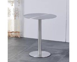 Bartafel Rond RVS 60x60x105 cm – Hoge Cocktailtafel, Bistrotafel, Statafel voor Binnen & Buiten, Roestvrijstalen Design voor Terras, Horeca, Keuken en Café, Mobili Bella