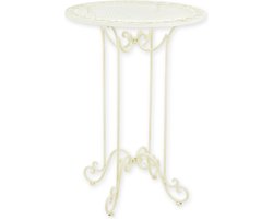 Bartafel staand model van metaal – witte ronde bar tafel met industrieel design – stevige hoge tafel voor binnen en buitengebruik – Ø70 cm, 101 cm hoog