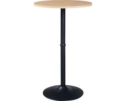 Bartafel Vantaa rond 100xØ60 cm zwart en eikenkleurig [en.casa]