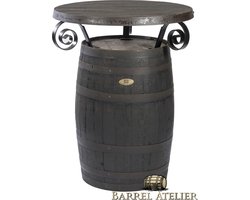 Bartafel Whisky 190l. "Islay Oak" donker, houten blad en krullen