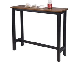 Bartafel - Zwart/Bruin - Rechthoekig - Hout/Metaal - 120x40x100cm