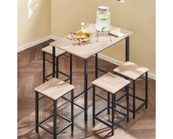 bartafelset 5-delige eettafel -bistrotafel met 4 stoelen zitgroep