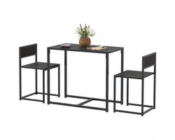 Bartafelset – Bartafel – Barkrukken – Barstoelen – Barmeubel – Variant 835-136V80BK – Compact 90x47x76 cm – Duurzaam Metaal-Hout Design