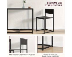 Bartafelset – Bartafel – Barkrukken – Barstoelen – Barmeubel – Variant 835-136V80BK – Compact 90x47x76 cm – Duurzaam Metaal-Hout Design