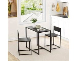 Bartafelset – Bartafel – Barkrukken – Barstoelen – Barmeubel – Variant 835-136V80BK – Compact 90x47x76 cm – Duurzaam Metaal-Hout Design