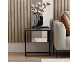 Basak Salontafel | 100% MELAMINE | Antraciet - Emob - Bijzettafel - Antraciet - Melamine; Metaal