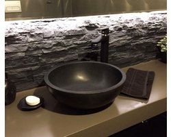 Basalt Waskom - Rond Design - 42x42x15cm - Zwart