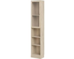 Base wandkast 1 glazen deur en 2 planken, eiken structuur decor.