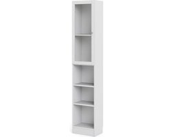 Base wandkast 1 glazen deur en 2 planken wit.