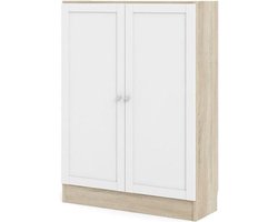 Base wandkast 2 deuren eiken structuur decor, wit.