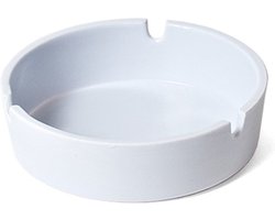 Basic asbakken in het wit - Dia 10 cm - kunststof - Tafel asbak - buiten - Binnen