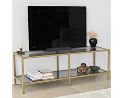 Basic TV-standaard | METALEN FRAME | Donkergrijs, Goud - Asir Group - TV-meubel - Goud - Metaal; Glas