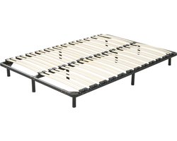BASIC - Vrijstaande lattenbodem - Zwart - 160 x 200 cm - Staal