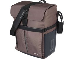 Basil Move - Fietsschoudertas - MIK Hooks - 15L - Incl. regenhoes - Gerecycled materiaal - Bruin