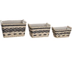 Basket spelset DKD Home Decor Polyester Koloniaal Vezel (38 x 26 x 24 cm)