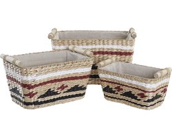 Basket spelset DKD Home Decor Polyester Koloniaal Vezel (39 x 27 x 24 cm)