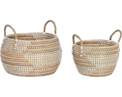 Basket spelset DKD Home Decor Tropisch Zeegras 40 x 40 x 24 cm