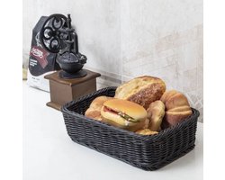 Baskin ® – Broodmand – Set van 2 – Zwart – 30 x 20 x 10 cm – Opbergmand – Fruitmand – Gastendoekjes – Badkameraccessoires – Toiletartikelen – Kledingkast Organizer