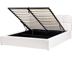 BASTON - Bed met opbergruimte - Off-white - 160 x 200 cm - Polyester